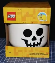 New Lego Small Storage Skeleton Head Skull White Bricks Container Halloween HTF