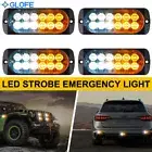 4X 12 LED Strobe Light Bar Car Truck Flashing Warning Hazard Beacon Amber/White