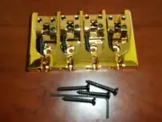 NEW Hipshot 4-String A Style Brass Bass Bridge, GOLD - CHOOSE YOUR SPACING!