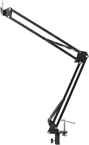 Angoily Super Clamp Arm Camera Mount Stand Webcam Clamp Adjustable Scissor Arm Folding for Suitable for Stores Families Studios