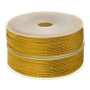 2pcs Twisted Nylon Twine Thread Beading Cord 1.5mm 20M/65 Feet String, Goldenrod