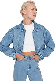 [Trendyol] Women's Shirt Collar Plain Regular Jacket Coat