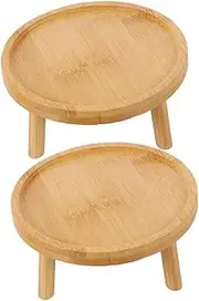 SUPVOX 2Pcs Wood Plant Stand for Flower Pots Elegant Natural Finish Space Saving Design for Indoor Use for Spaces Like Windowsills and Tabletops