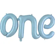 Matte Pastel Blue One Foil Balloon Banner 1m
