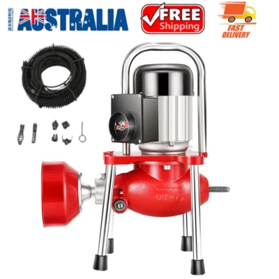 370W Drain Cleaner Machine Electric Drain Auger with 7 Cutters for Toilet Sewer