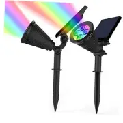 Solar Spotlights, 2-in-1 Adjustable 4 LED Rgb (Red, Green, Blue)
