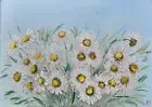 chamomile original oil painting, daisies oil painting, white daisies wall art