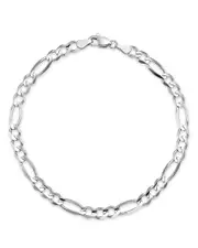 Bloomingdale's Fine Collection Men's Figaro Link Chain Bracelet in 14K White Gold