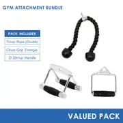 Close Grip Triangle, D Stirrup Handle &Tricep Rope Bundle