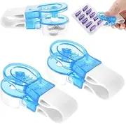 4Pcs Portable Pill Taker Reusable Pill Taker Remover with Pill Box No Contact Easy to Take Pill Out Tool Plastic Pills Blister Pack Opener Pill Taker Household Gadgets for Seniors the Disabled