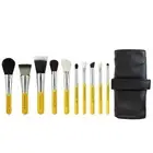Professional Makeup Brush Travel Series - Mineral 10pc. Brush Set with Roll-U...