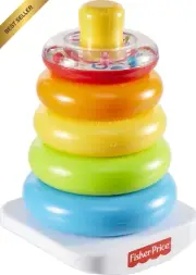 Baby Stacking Toy, Rock-A-Stack with 5 Colorful Rings, 6+ Months