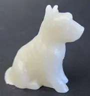 Quintessence UK Miniature Stone Resin Dog Scottish Terrier WHITE Approx 2.5cm H