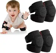[Prapiroon] 2 Pairs Baby Knee Pads for Crawling Adjustable Knee Pads Toddler Crawler Knee Protector for Infant Girl Boy Crawling