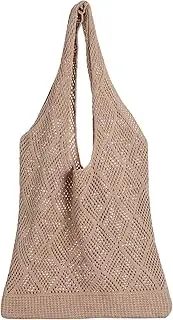 [Risipu] Mesh Beach Bag Crochet Tote Bag for Women Knit Vacation Boho Tote Bag Summer Hobo Bag
