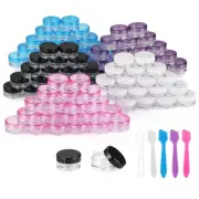 Accmor 100 Pieces 3G Empty Sample Containers with Lids Cosmetic Jars with 5 Piec
