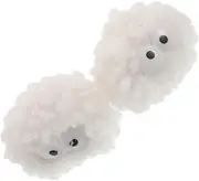 Kisangel 2pcs Cats are Having Fun Interactive Cat Ball Lift Cat Teasing Ball Fluffy Cat Soft Pompom Balls Celery Pets Cat Kitten Training Balls Cat Dangling Balls Plush White