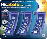 Nicabate Minis, Nicotine Craving Control & Quit Smoking Lozenge, 4mg Nicotine Lozenges, Mint, 60 Pieces