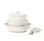 Carote Nonstick Cookware Sets With Detachable Handle, 5 Pieces Granite