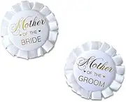 Gold Foil Mother of The Bride Satin Button and Mother of The Groom Satin Button