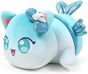 10inches Cute Kawaii Cat Plush Collection, Cat Plush Pillow, Cute Animation Plush Plushie Pillow Embroidered, Soft Stuffed Animal(Blue)