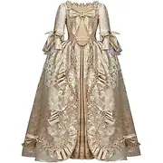 Vintage Rococo Victorian Renaissance Princess Colonial Period Prom Dress Women's Costume Vintage Cosplay Performance Party Halloween 3/4-Length Sleeve Maxi Pri
