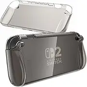 TPU Switch 2 Case for Nintendo 2 2025 - Soft Protective Cover, Drop Protection Grip Case for Switch Nintendo 2 Console Accessories (Gray)