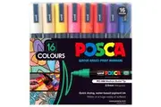 Uni POSCA 16pk Pens Water Based Bullet Tip 2.5mm Paint Markers