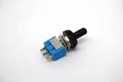 MINI TOGGLE SWITCH SPDT ON-OFF-ON WITH BLACK WATERPROOF TIP - 3 PIN
