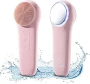 Facial Cleansing Brush, Rechargeable Electric Silicone Face Scrubber Exfoliator, Waterproof Silicone Face Brush Cleanser w/Fast USB-C Charger, Massaging & Face Exfoliator Scrubber for Men & Women