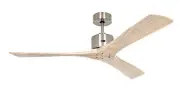 Ceiling Fan with Remote Control Macau Chrome Light Wood 132 CM