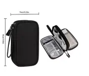 Portable PowerBank Case With Cable Pockets Waterproof Case For Power Bank-Black