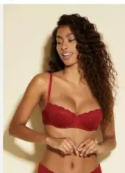 Cosabella Pushie Push Up Bra Red Sexy Date Night Holidays Underwire Size 28C NWT