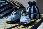 Handmade baby set: crochet baby blanket, fringe hat and dr.Martens boots