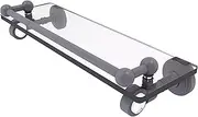 [Allied Brass] PG-1-16-GAL Pacific Grove Collection 16 Inch Gallery Rail Glass Shelf, Matte Gray