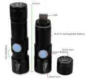 ZOOM RECHARGEABLE USB FLASHLIGHT LED mode for Mechanic Car Boat MINI home office