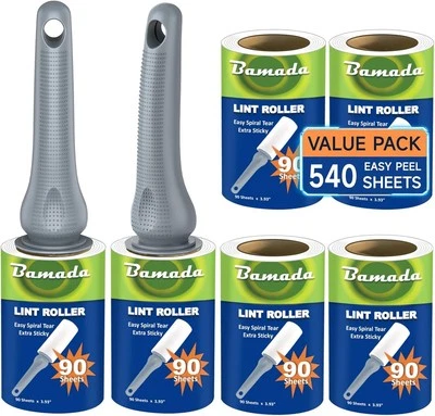 Lint Roller for Pet Hair, 540 Sheets, Extra Sticky Portable Lint Remover, Lint
