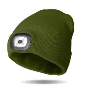 Classic Rechargeable LED Warm Knit Beanie Head Light Hat Headlamp