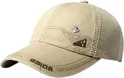 [HAMKVBPR] Baseball Cap Unisex Mens Cotton Baseball Cap Adjustable Outdoor Sports Hat Outdoor Sports Hat(Khaki)