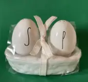 Rae Dunn Salt & Pepper Shakers Eggs In A Basket NEW