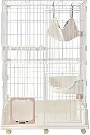 Cat Cage, 2 Tiers, Pet Cage, with Casters, Cat Gauge, Multi-Headed, Cat Door, 1 Tier, Stylish, Answering Machine, Protection, Escape Prevention