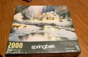 Springbok Jigsaw Puzzle Thomas Kinkade Deer Creek Cottage 2000 Pieces NEW SEALED