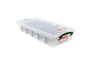 10L Clear Plastic Storage Box with Removable Dividers Containers Bin Tubs dd