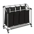 Honey-Can-Do Quad Laundry Sorter with Mesh Bags, Steel/Black