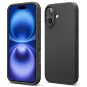 Apple iPhone 16 Plus (6.7") Black Ultra Slim Premium TPU Gel Back Case by MEZON – Wireless Charging Compatible (iPhone 16 Plus, Gel Black)