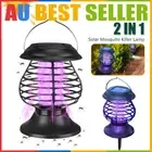 Solar Powered Mosquito Insect Killer LED Light Trap Fly Bug Zapper Lamp Outdoor