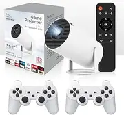 Faatchoi Portable Mini Game Video Projector, 30,000+ Preloaded Games, Android TV 11.0 Smart Projector, 360 ANSI, WiFi & Bluetooth, 1080P HD, Ideal for Home Theater, Gaming, Camping & Outdoor Movie.