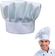[Rakiuty] Chef's Hat, Unisex Chef's Hat, Men's Chef's Hat, Women, Adjustable Chef's Hat, Cotton Chef's Hats, Professional Chef's Hat, Hair Net, Kitchen, White, White, One size