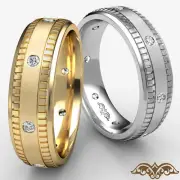Solid Mens Eternity Wedding Band Round Bezel Diamond Ring 14k Yellow Gold 0.16Ct