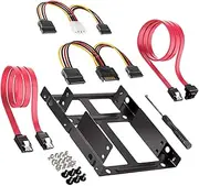 GAROZATION 2.5 to 3.5-inch Ssd Adapter Kit Cable Power Cord for Desktop Black Red Easy for Internal